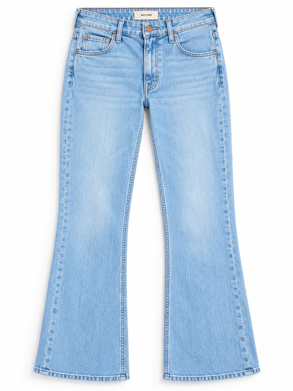 MOTHER The Brookie Sneak High Rise Flare Jeans NWT Light Wash Size 33